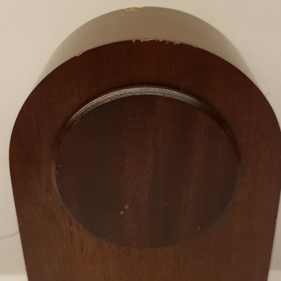 COMITTI of London Wooden Mantel Clock Brass feet 8"h x 6"w - Picture 9 of 11